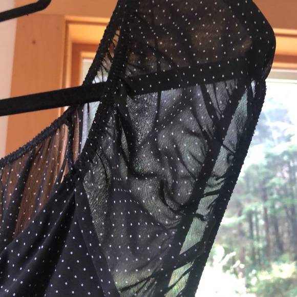 Sheer midnight black embroidered French blouse - Picture 5 of 10